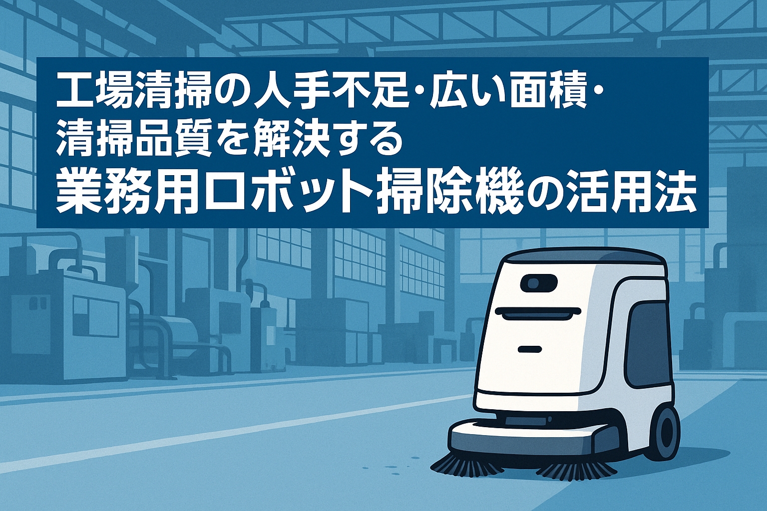 工場清掃の人手不足・広い面積・清掃品質を解決する業務用ロボット掃除機の活用法