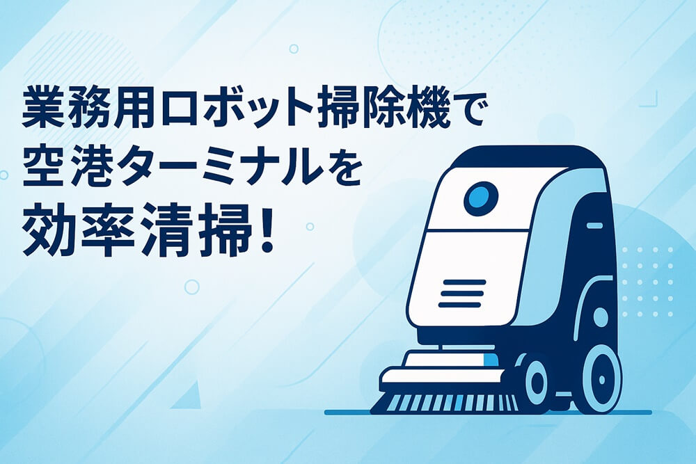 業務用ロボット掃除機で空港ターミナルを効率清掃！広大な面積と人手不足を同時に解決